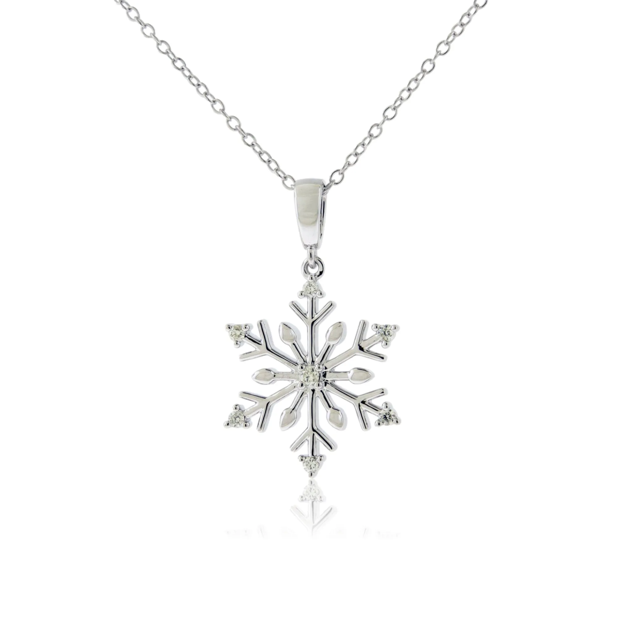 Adorable Diamond Snowflake Pendant