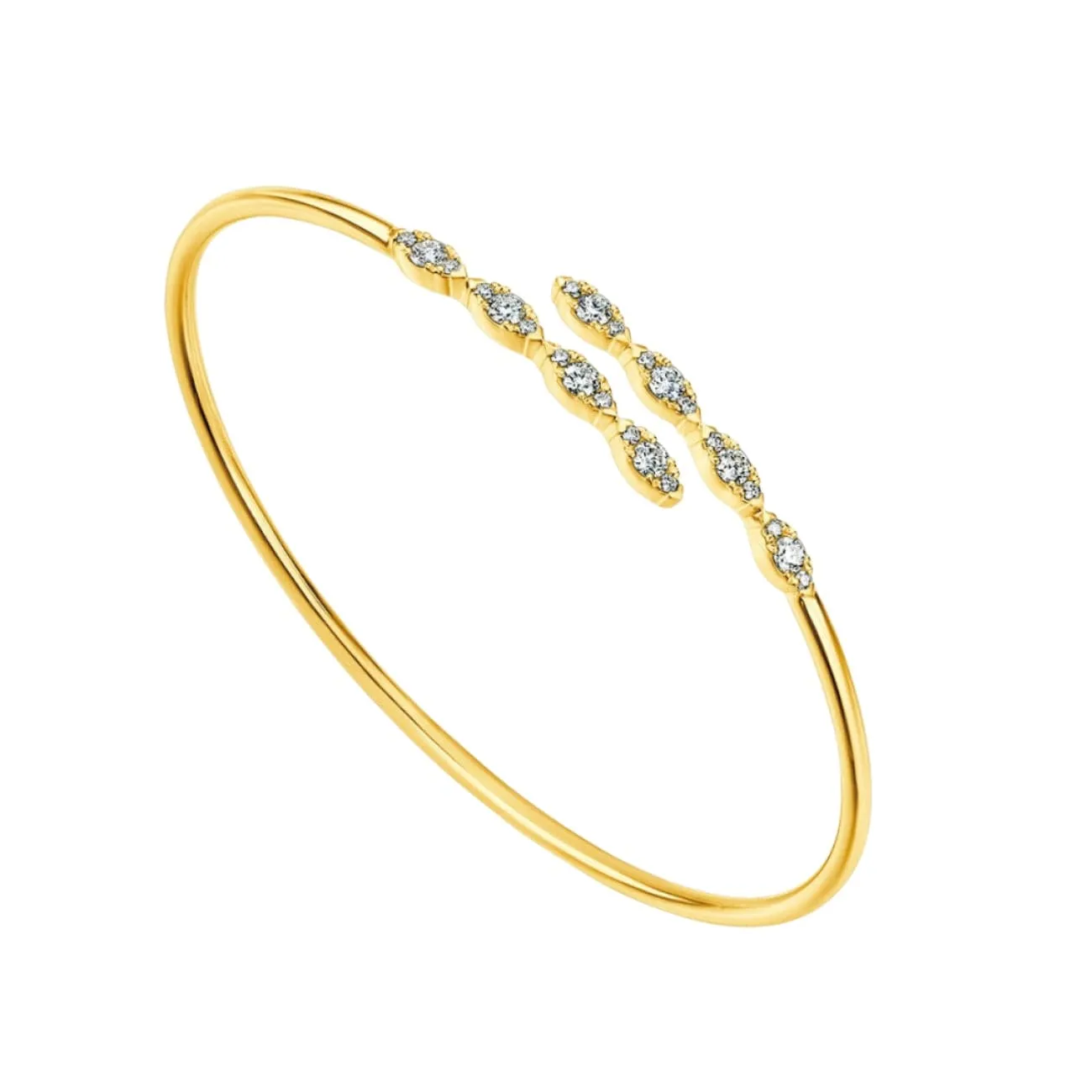 Aerial Marquise Flexi 18K Yellow Gold Bangle