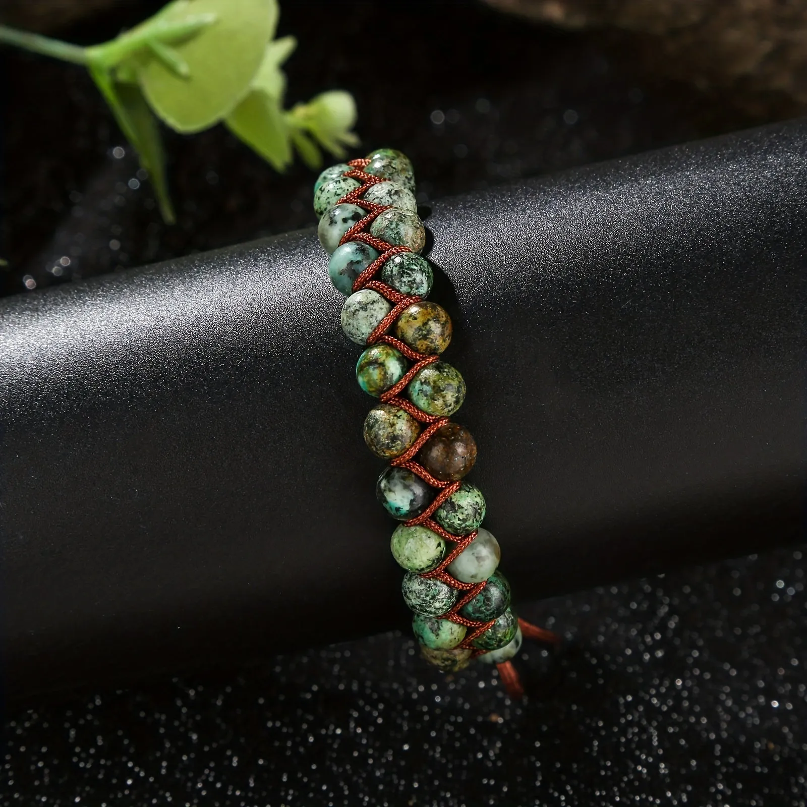 African Turquoise Braided Rope Bracelet Ethnic Style Men's Jewelry