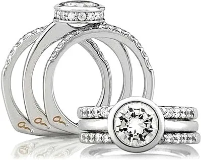 A.Jaffe Bezel Set Diamond Engagement Ring