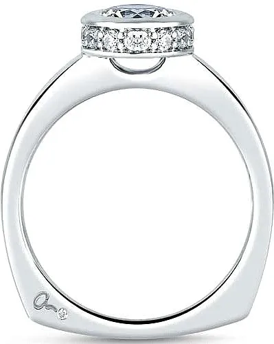 A.Jaffe Bezel Set Diamond Engagement Ring