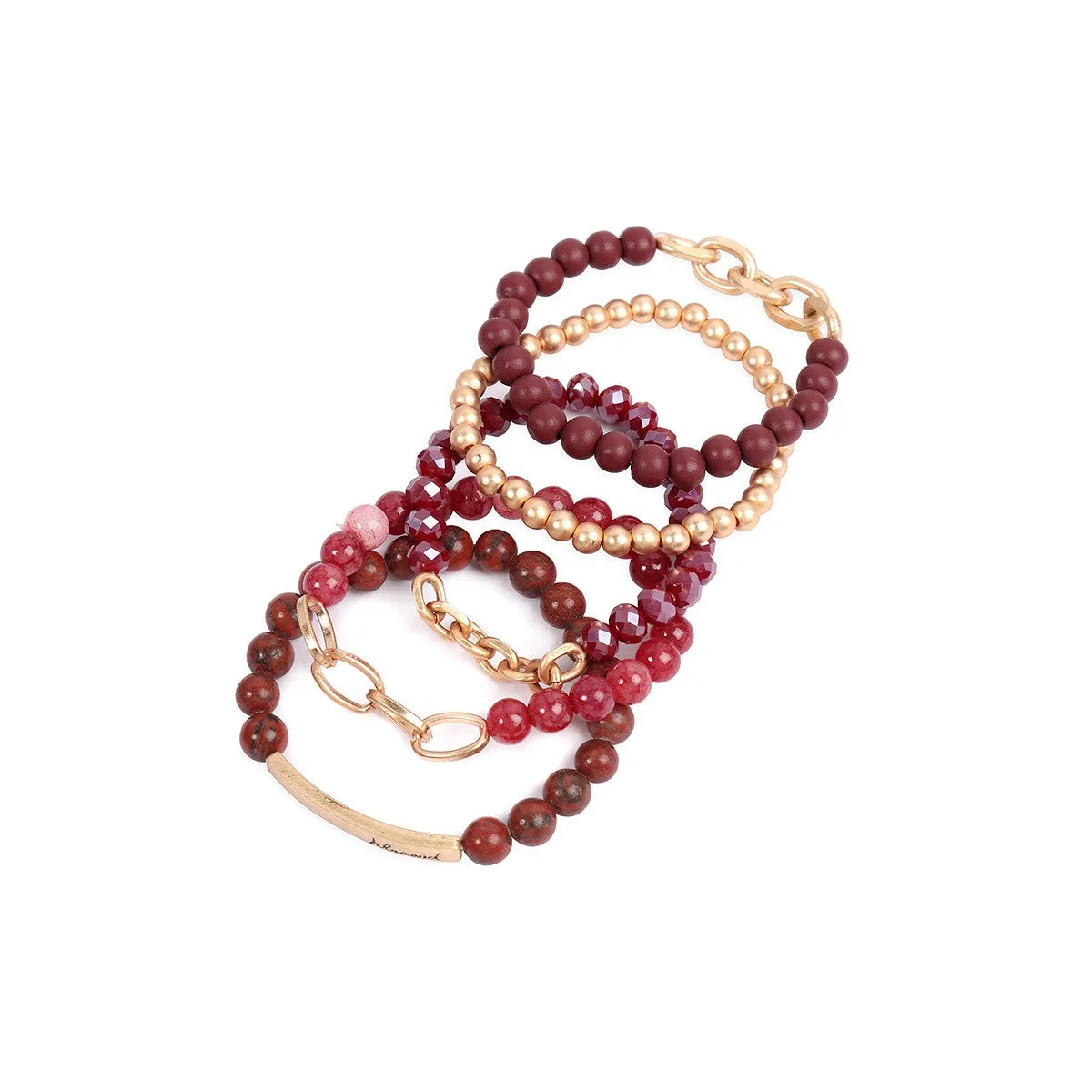 All Stacked up bracelets- Red Blessed