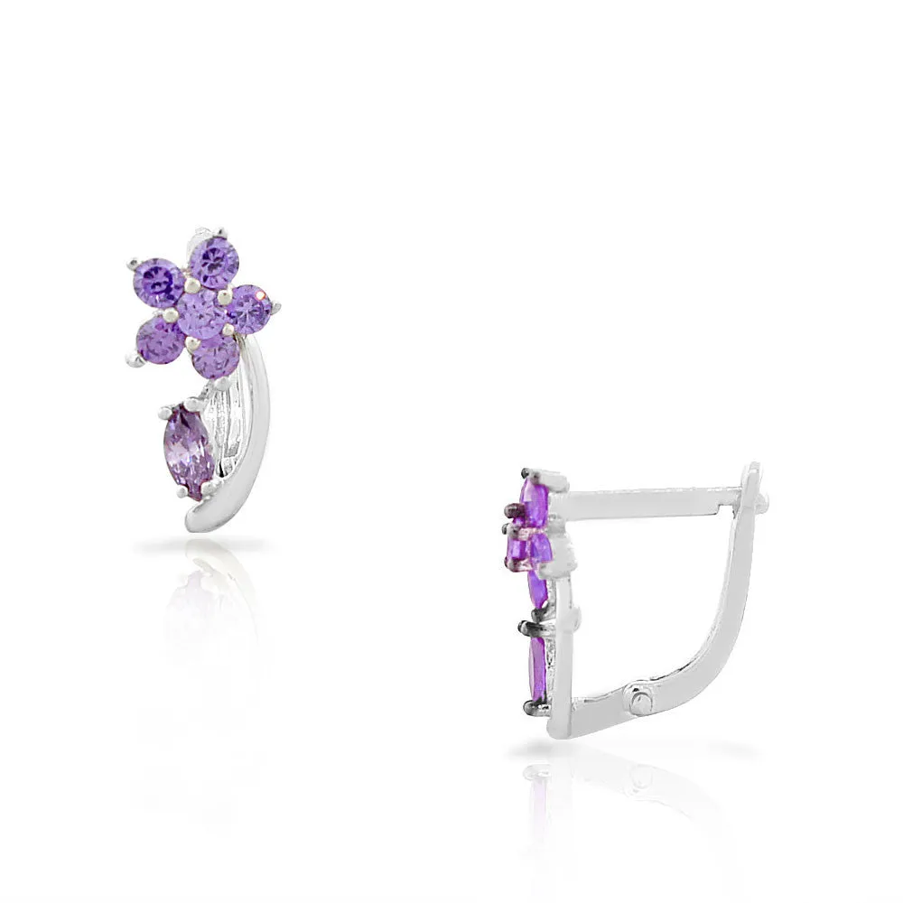 Amethyst Floral Huggies