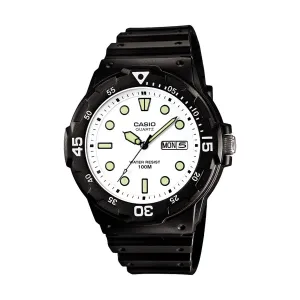 Analog Sport Day Date White Dial Watch - Black