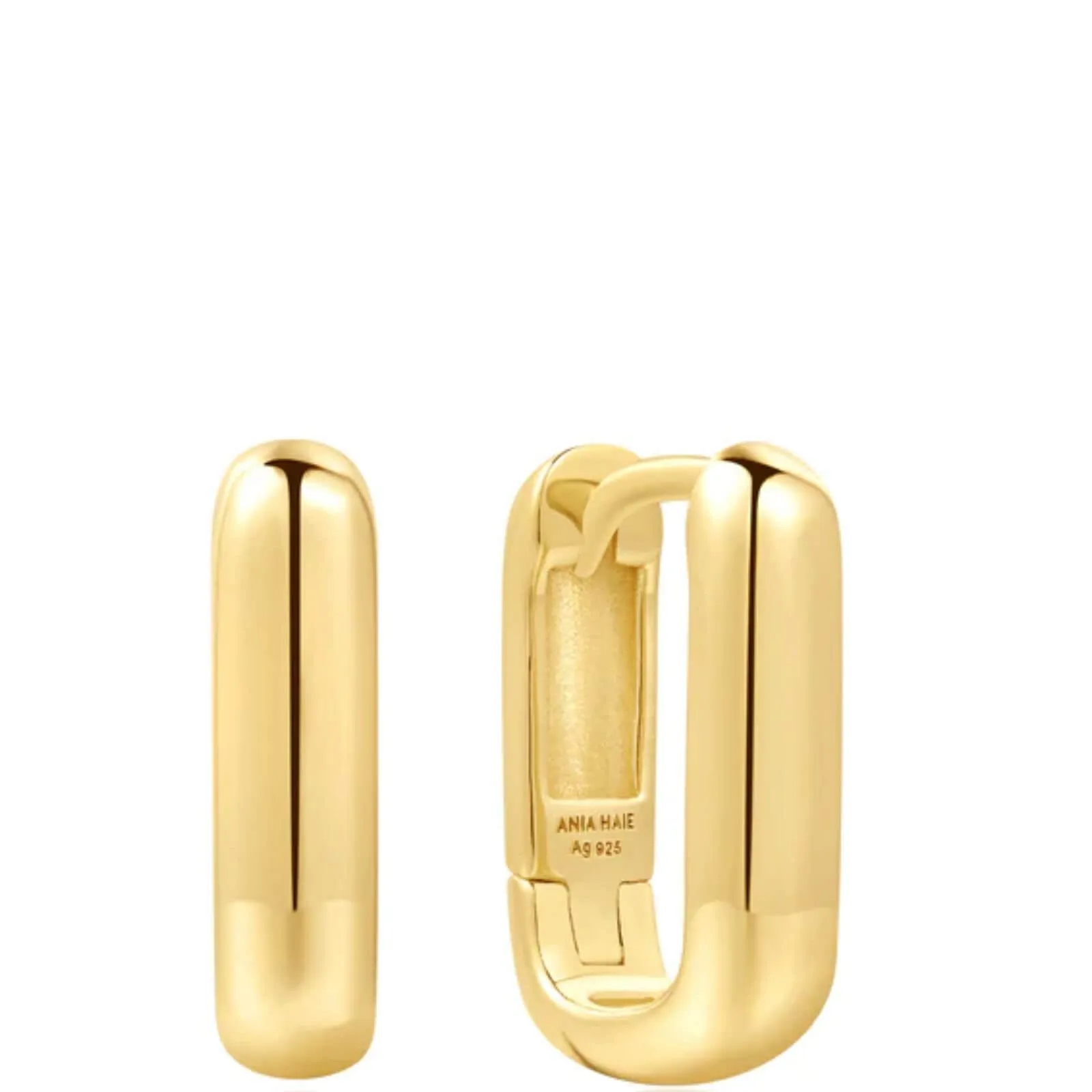 Ania Haie Dusk Divas Gold Dome Oval Huggie Hoop Earrings