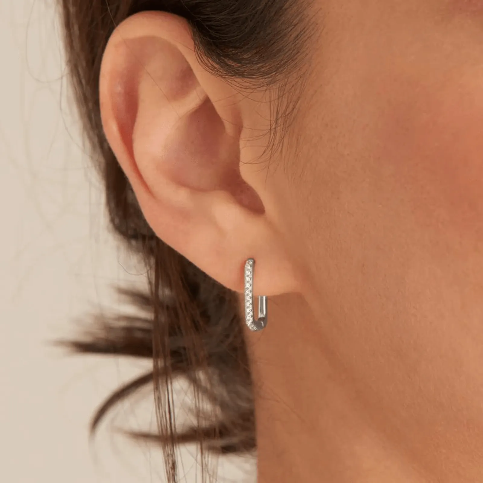 Ania Haie Glam Rock Silver Oval Hoop Earrings