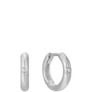 Ania Haie Pop Charms Silver Star Huggie Hoop Earrings