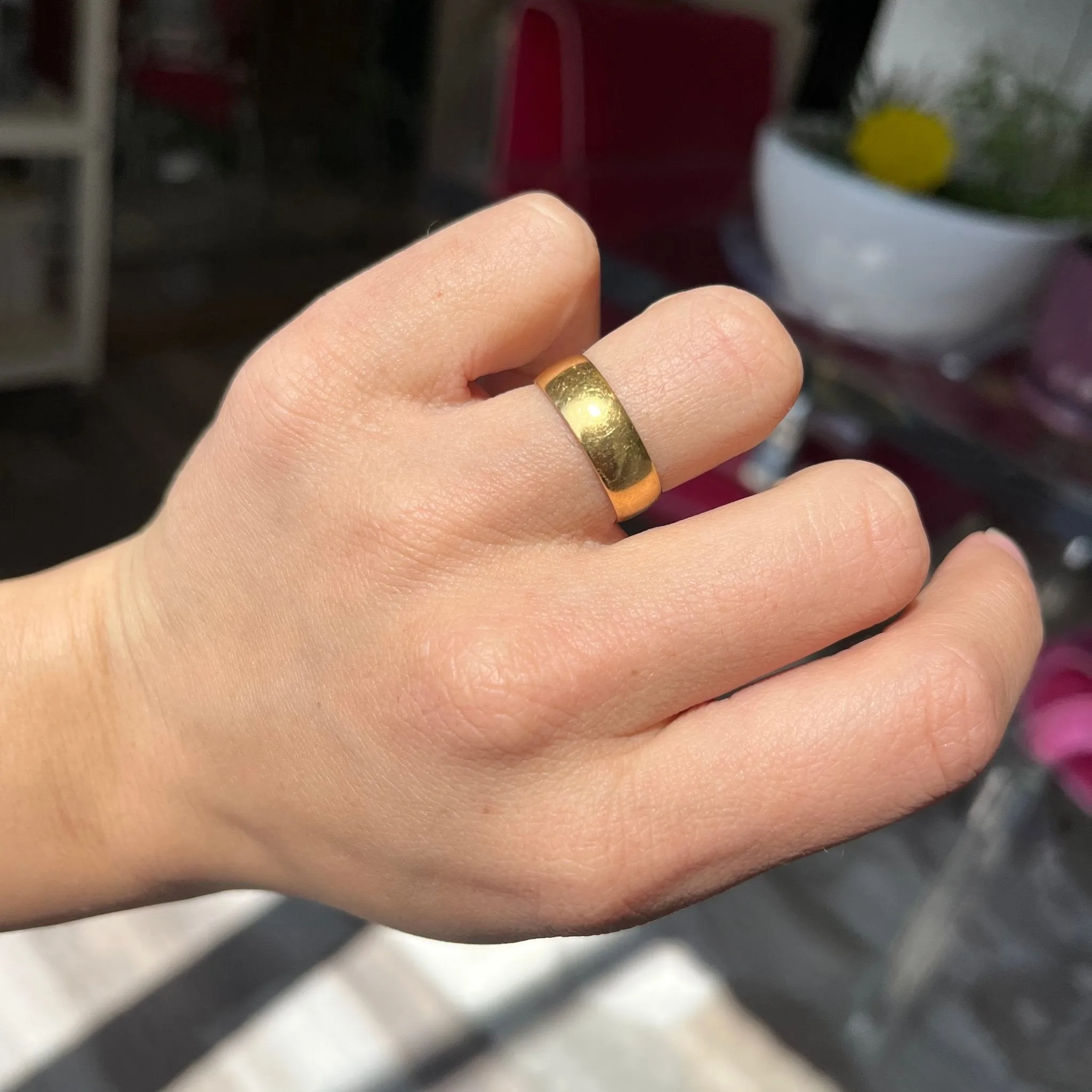 Antique 22kt Gold 6mm Band, English