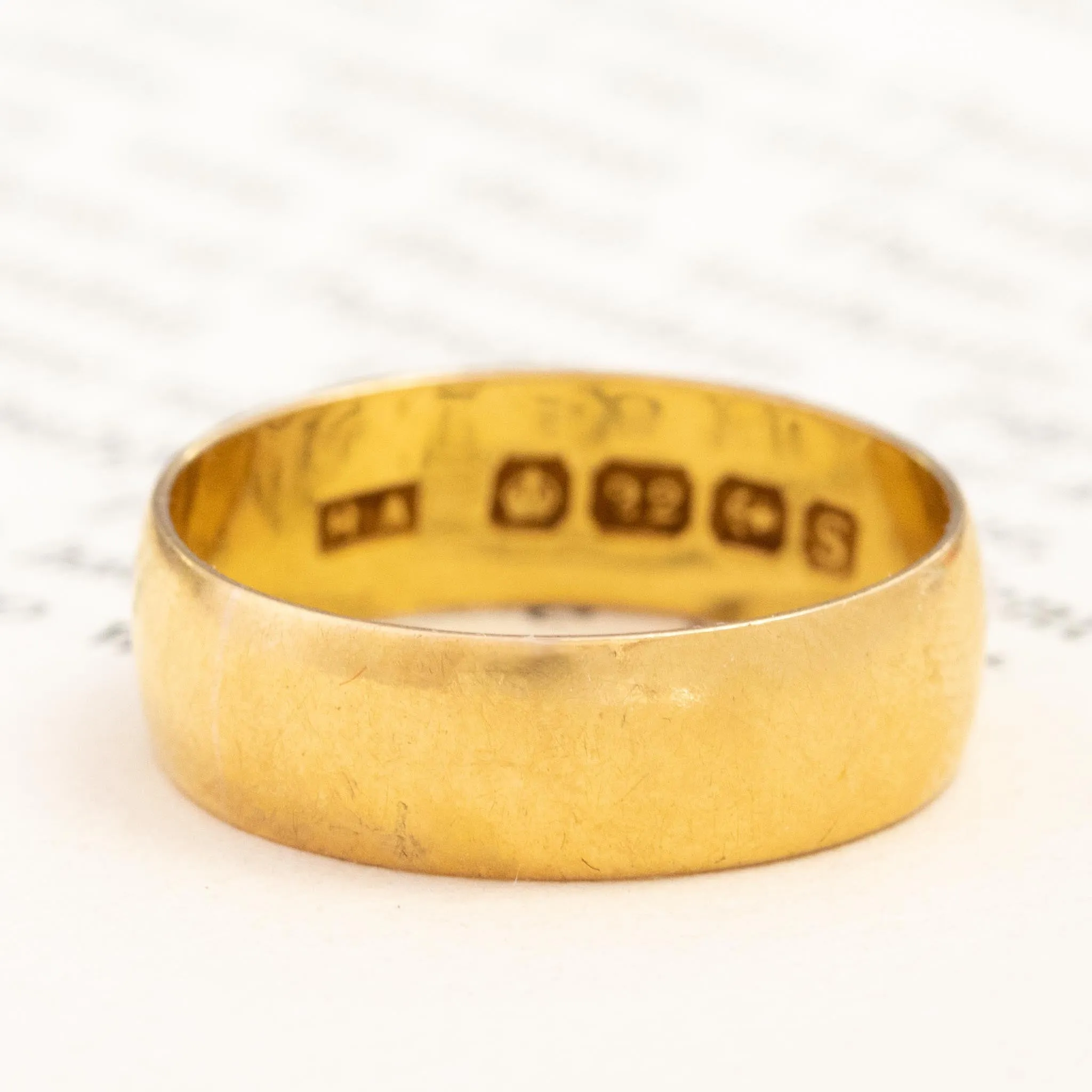 Antique 22kt Gold 6mm Band, English