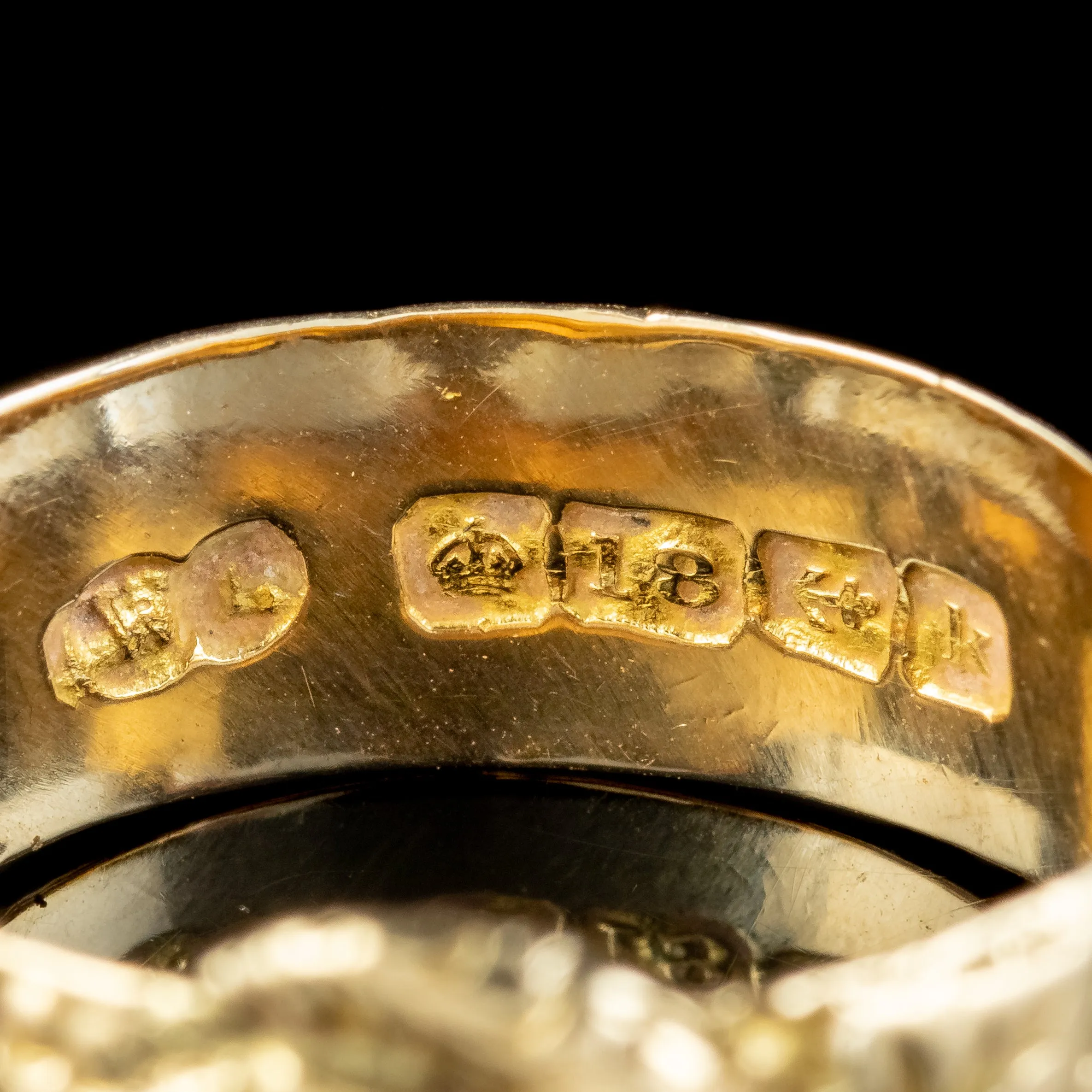 Antique Edwardian Buckle Band Ring 18ct Gold Dated 1909