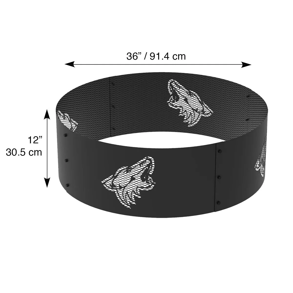 Arizona Coyotes 36 in. Round x 12 in. High Decorative Steel Fire Ring