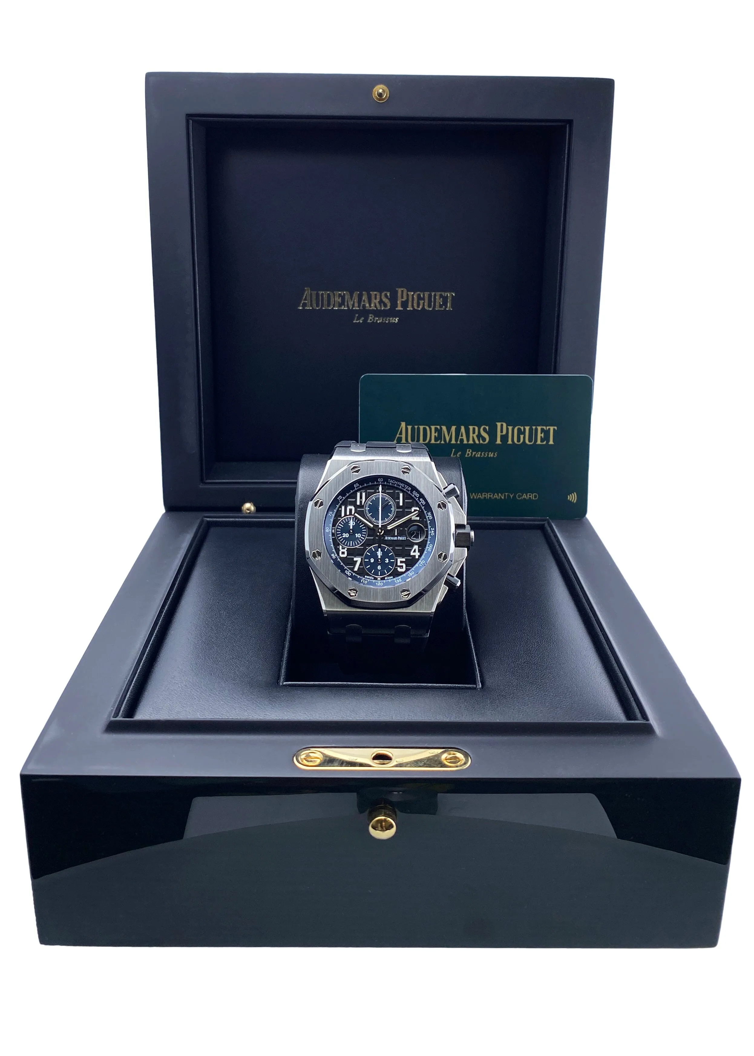 Audemars Piguet Royal Oak Offshore 26470ST Black Dial Mens Watch Box Papers
