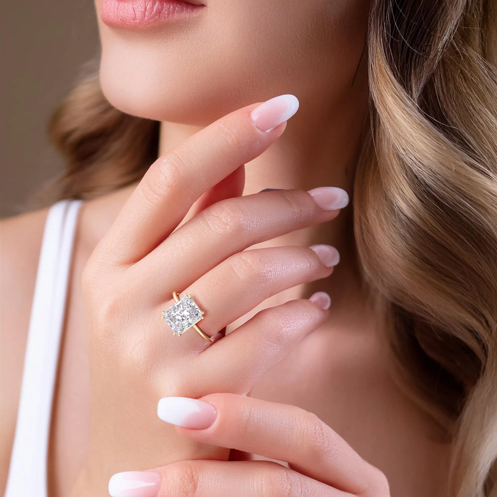 AVA MINIMALIST SOLITAIRE RADIANT CUT DIAMOND RING