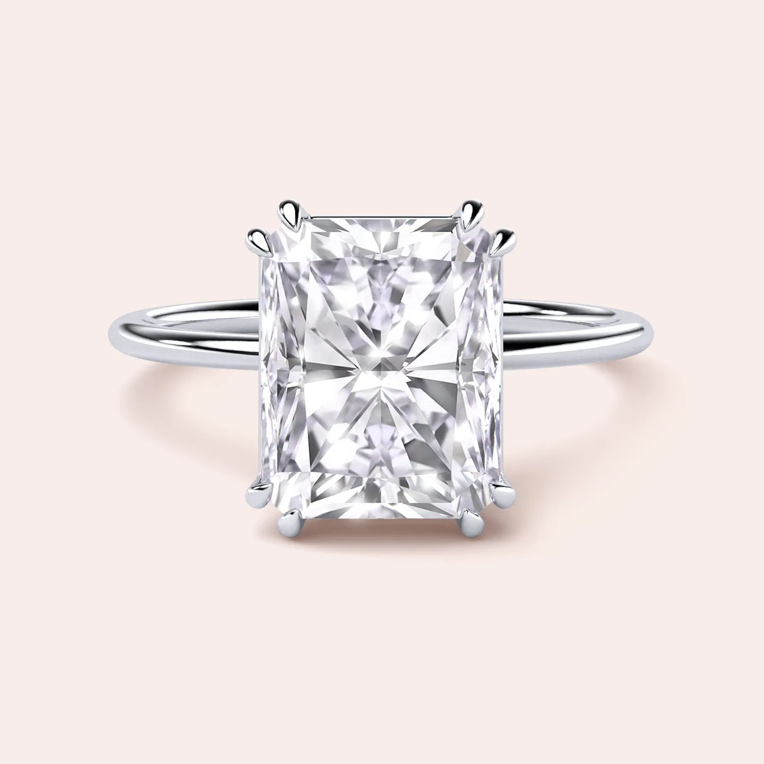 AVA MINIMALIST SOLITAIRE RADIANT CUT DIAMOND RING