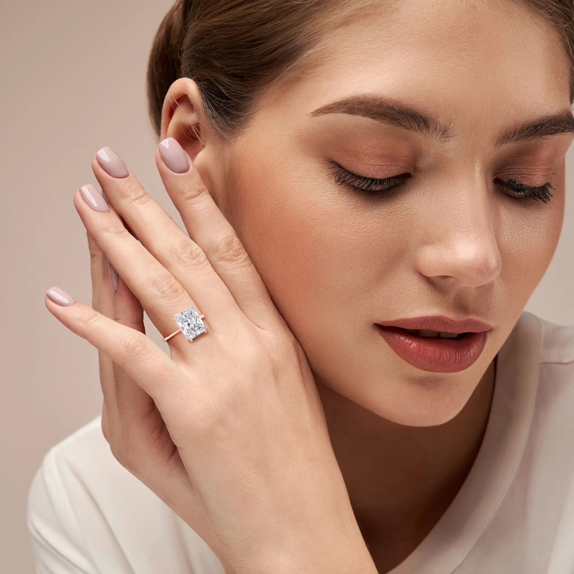AVA MINIMALIST SOLITAIRE RADIANT CUT DIAMOND RING