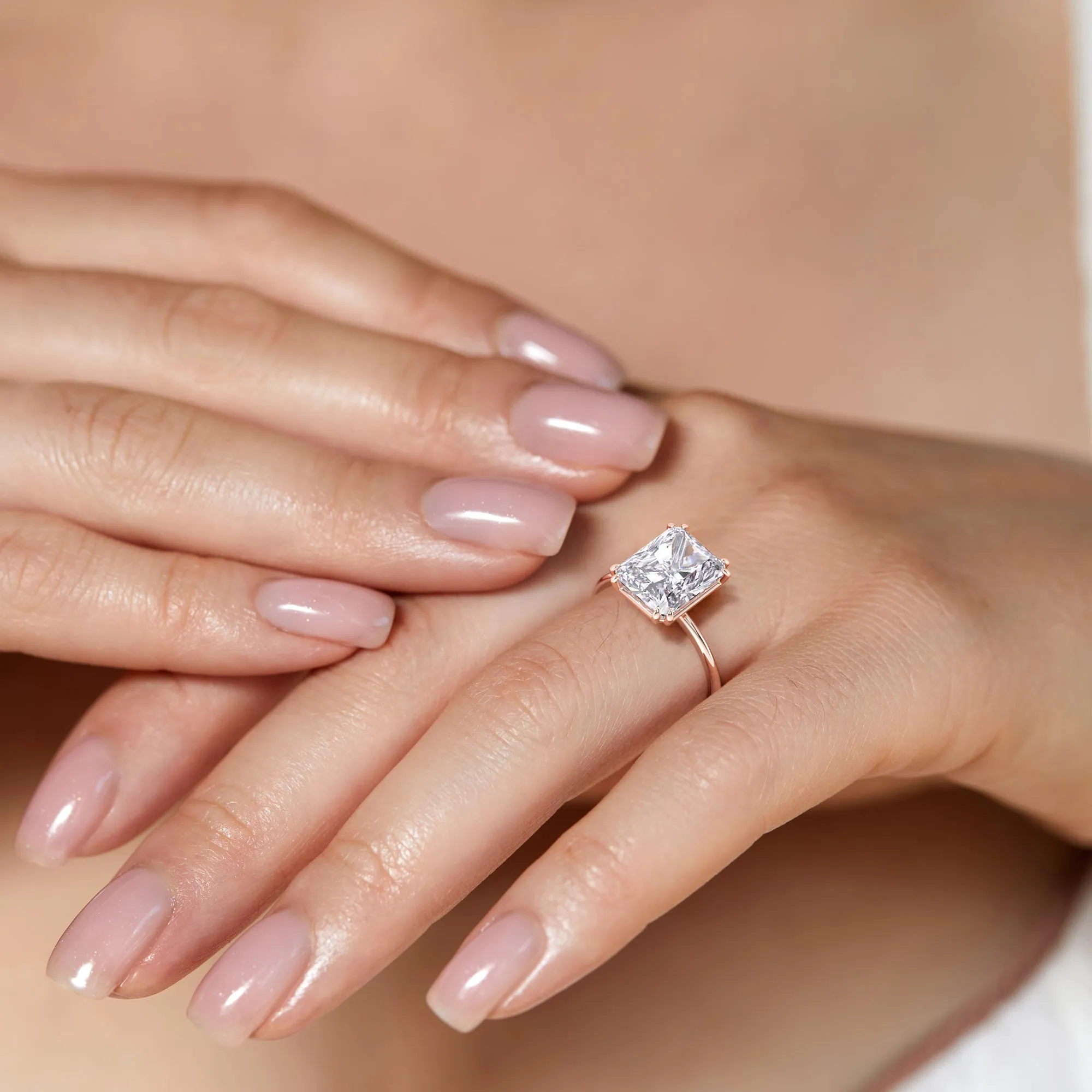 AVA MINIMALIST SOLITAIRE RADIANT CUT DIAMOND RING