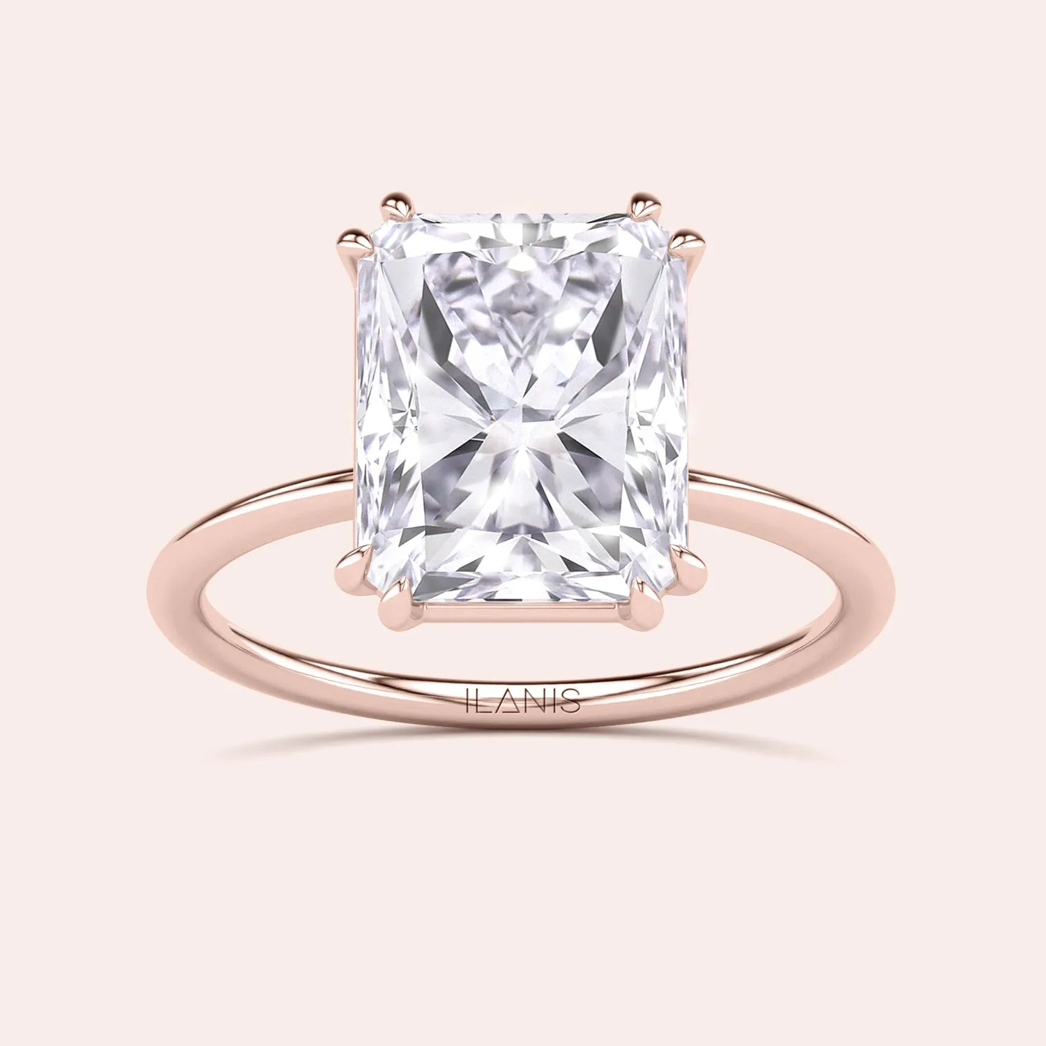 AVA MINIMALIST SOLITAIRE RADIANT CUT DIAMOND RING
