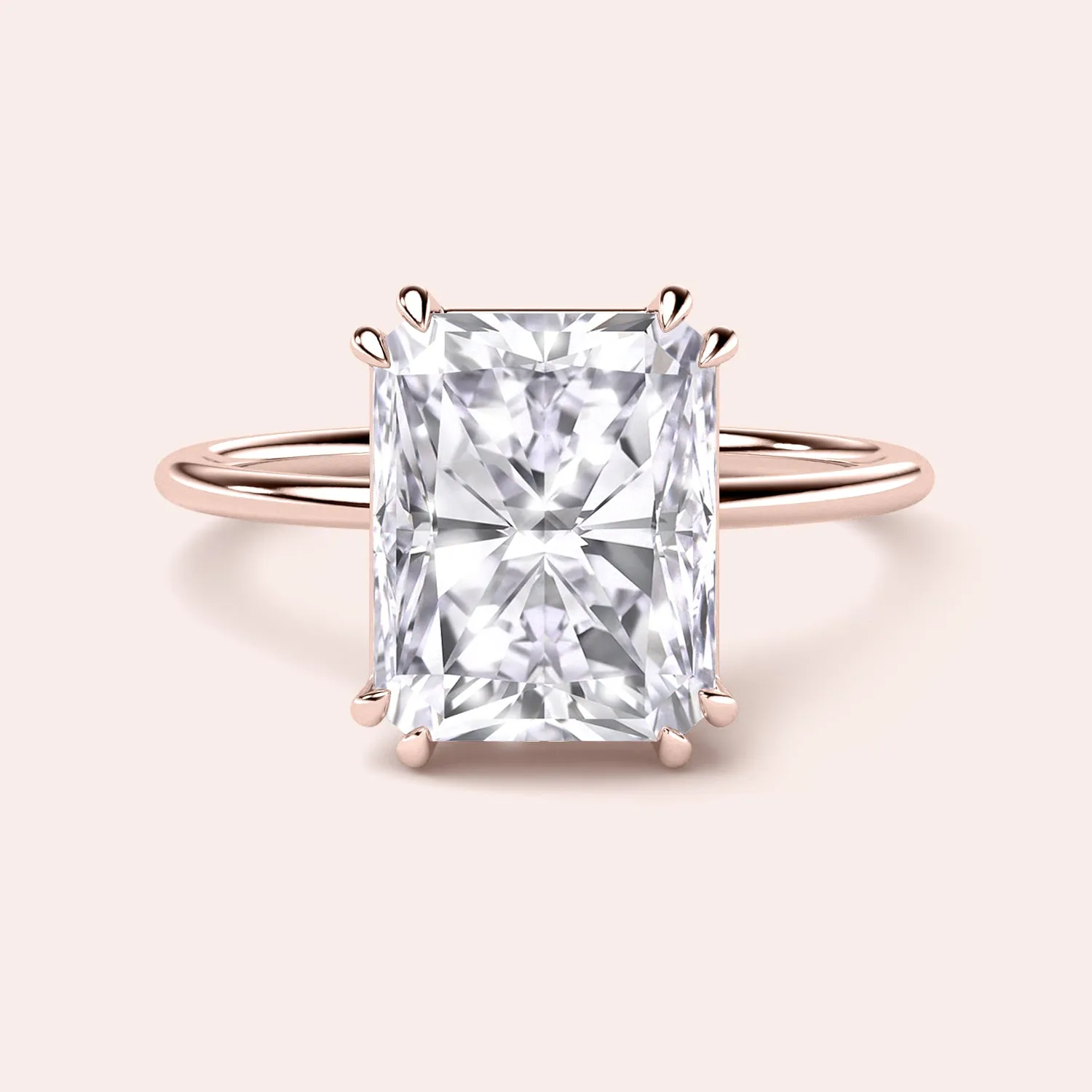 AVA MINIMALIST SOLITAIRE RADIANT CUT DIAMOND RING