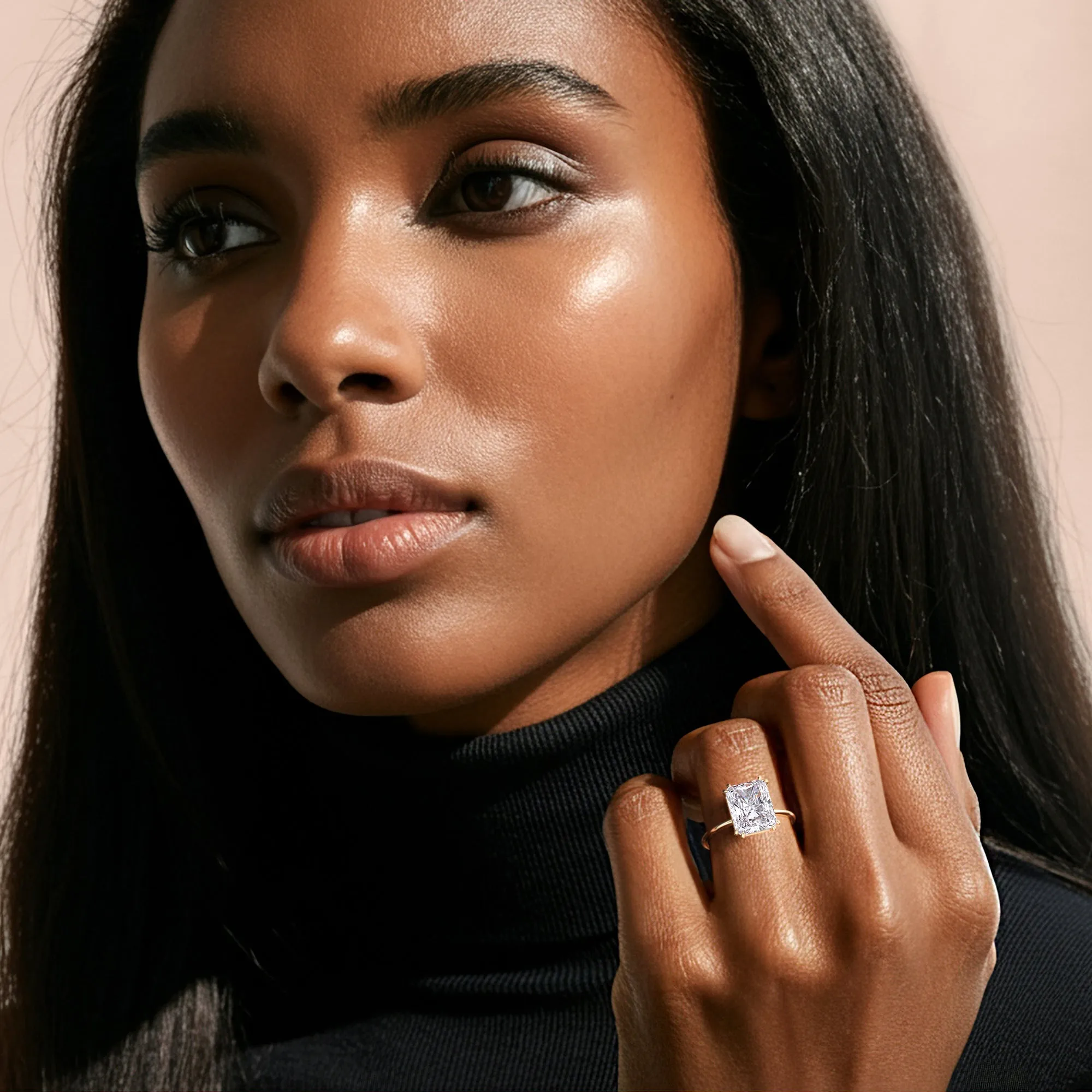 AVA MINIMALIST SOLITAIRE RADIANT CUT DIAMOND RING