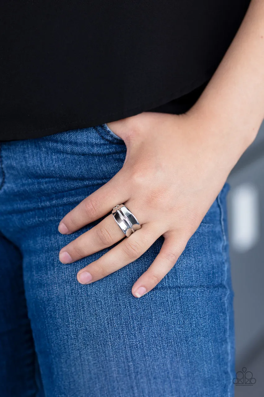 Band Together Silver Paparazzi Ring