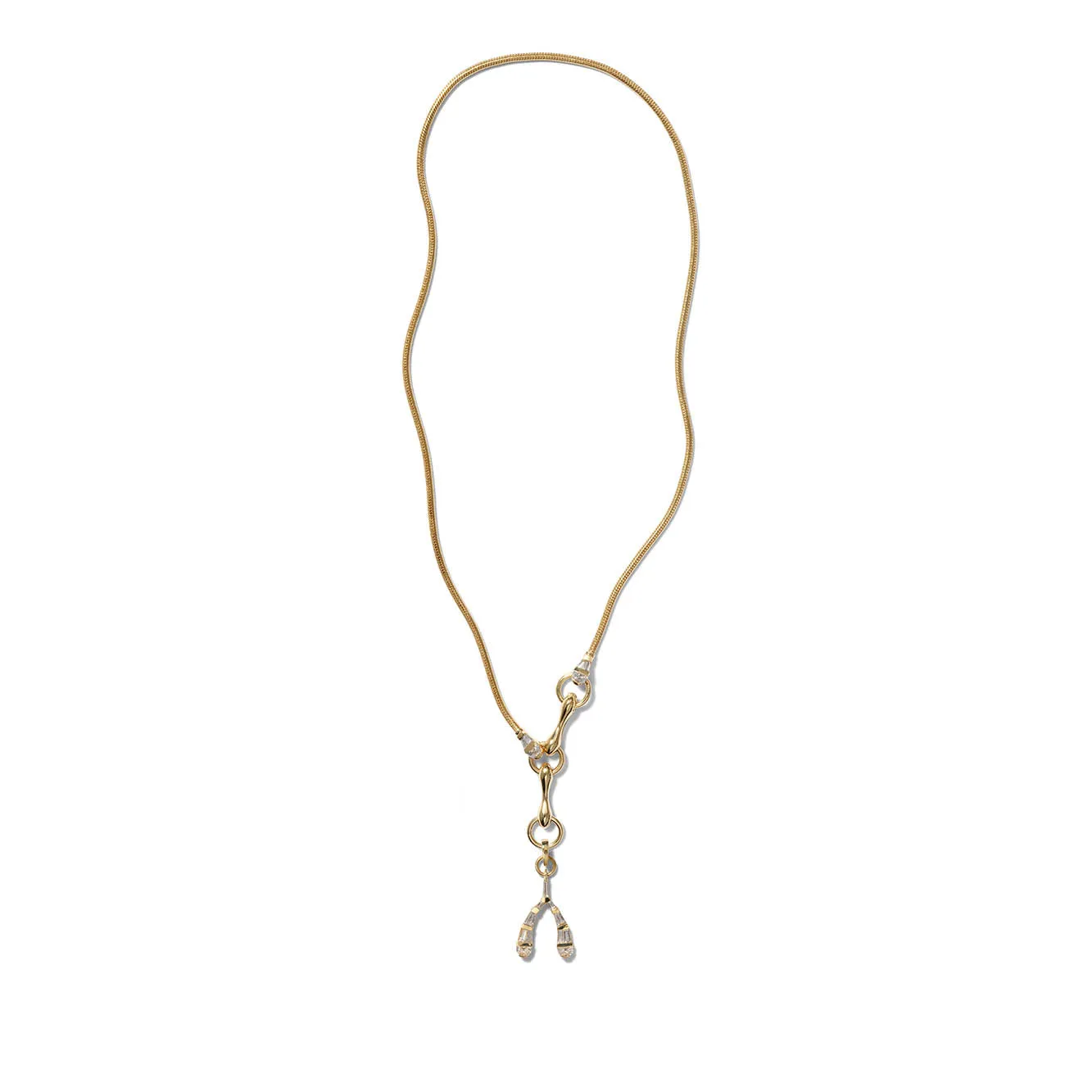 Baton & Snake Chain Necklace