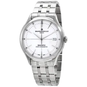 Baume et Mercier Clifton Baumatic Automatic White Dial Men's Watch 10505
