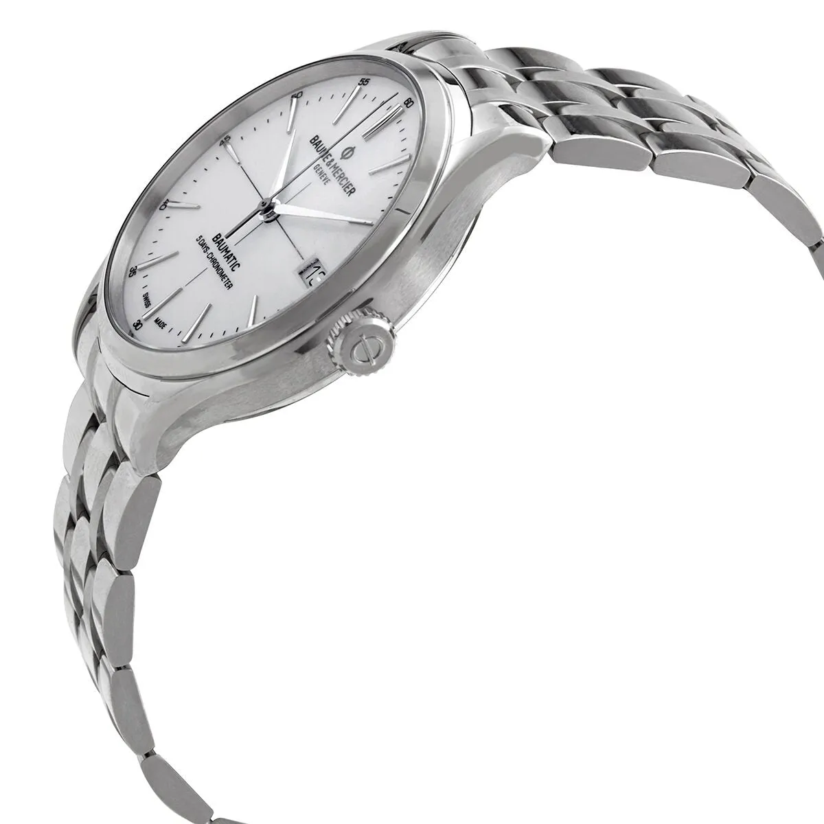 Baume et Mercier Clifton Baumatic Automatic White Dial Men's Watch 10505