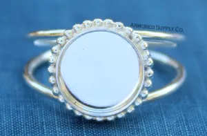 Beaded Bezel Sterling Silver Double Band Ring blank