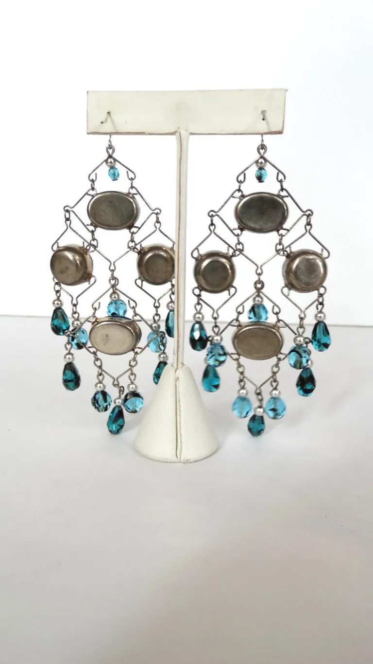 Beaded Wire Dangle Earrings