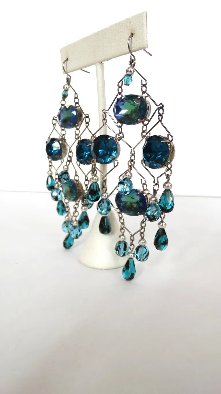 Beaded Wire Dangle Earrings
