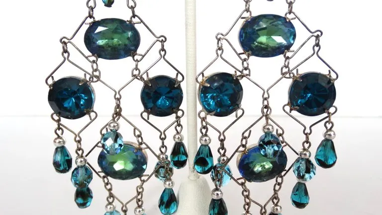 Beaded Wire Dangle Earrings