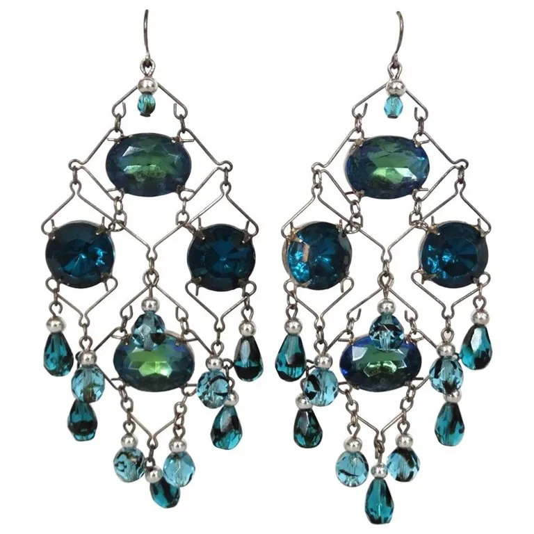Beaded Wire Dangle Earrings