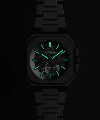 BELL & ROSS BR 05 SKELETON BLACK LUM CERAMIC LIMITED EDITION