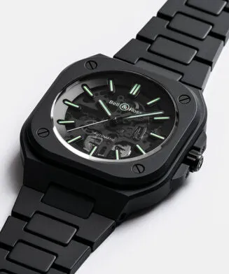 BELL & ROSS BR 05 SKELETON BLACK LUM CERAMIC LIMITED EDITION