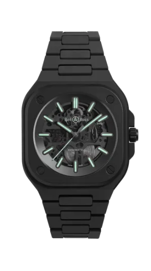 BELL & ROSS BR 05 SKELETON BLACK LUM CERAMIC LIMITED EDITION