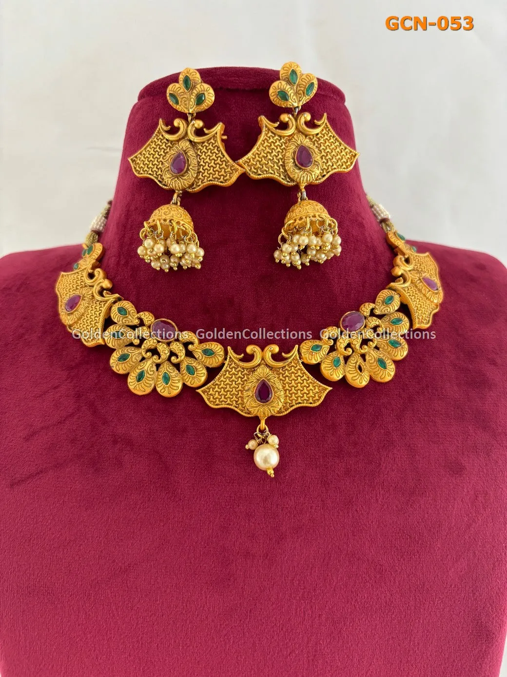Best Friend Necklaces : Short Necklace Designs 1 Gram Gold GCN-053