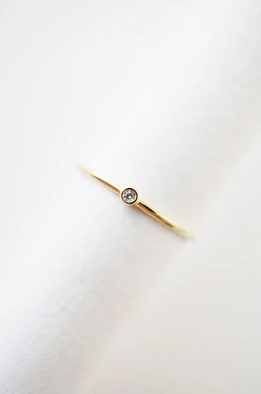 Bezel Crystal Solitaire Ring