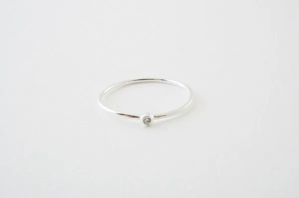 Bezel Crystal Solitaire Ring