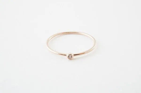 Bezel Crystal Solitaire Ring