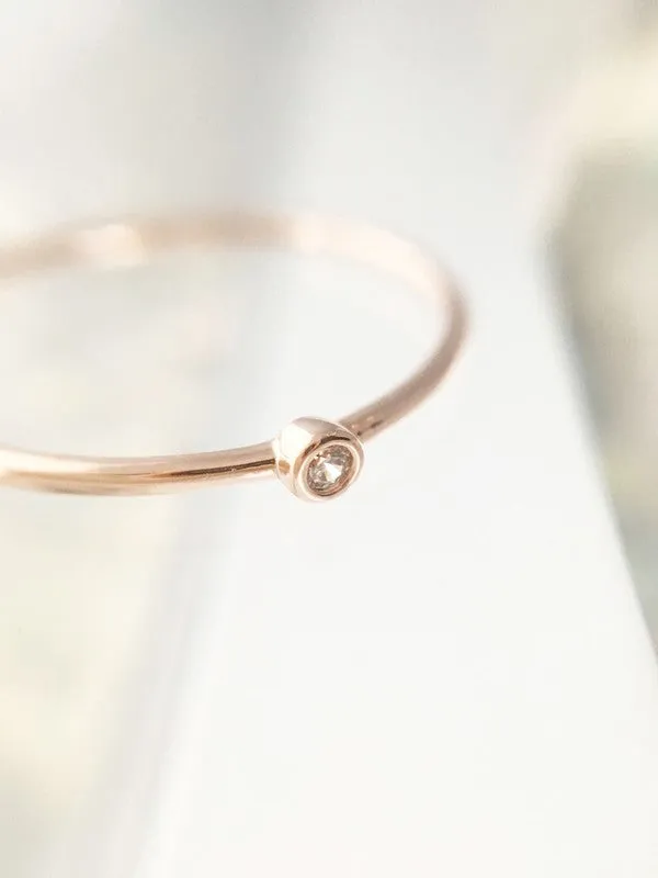 Bezel Crystal Solitaire Ring