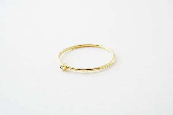 Bezel Crystal Solitaire Ring