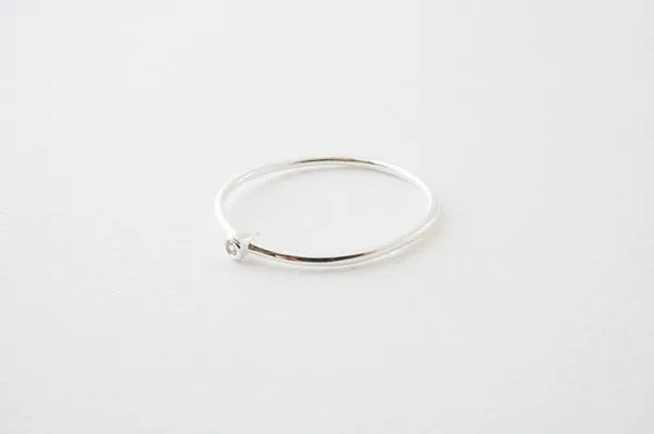 Bezel Crystal Solitaire Ring