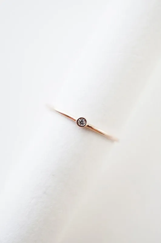 Bezel Crystal Solitaire Ring