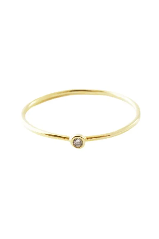 Bezel Crystal Solitaire Ring