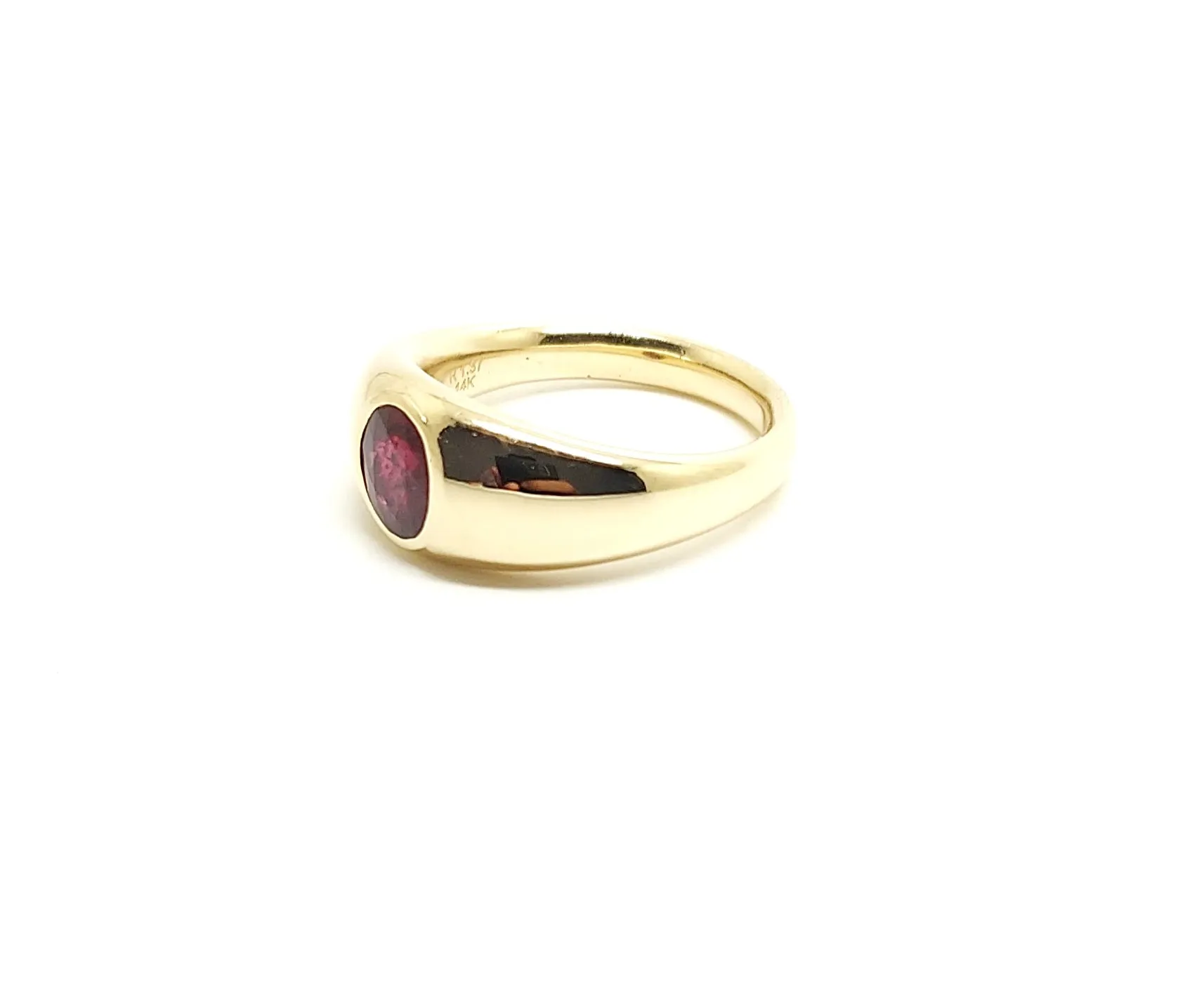 BEZEL SET RUBY WIDE BAND RING