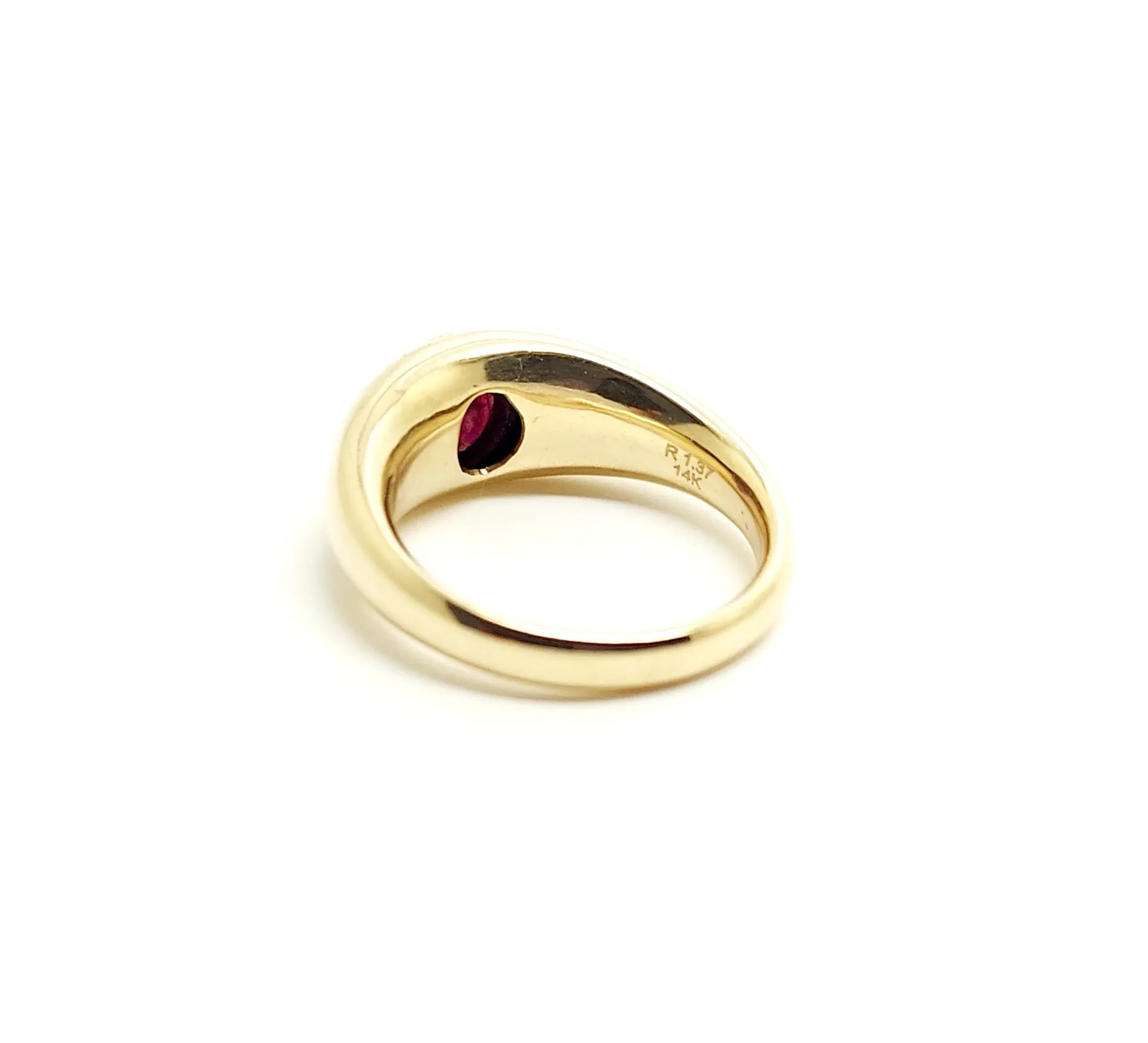 BEZEL SET RUBY WIDE BAND RING