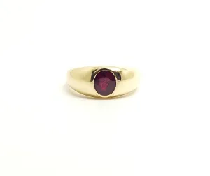 BEZEL SET RUBY WIDE BAND RING