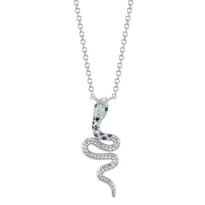 Black & White Diamond Snake Necklace