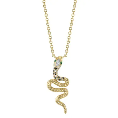 Black & White Diamond Snake Necklace