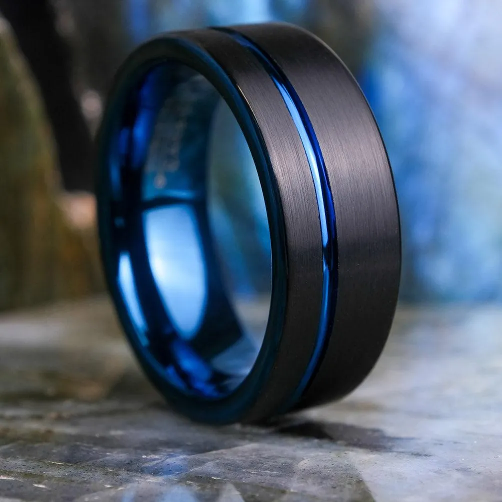Black Brushed / Blue Stripe & Interior - 8mm